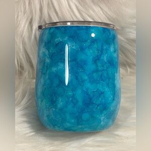 Handcrafted Glittered Stainless Steel Double Walled Hot/Cold Wine/Tea/Coffee Cup
